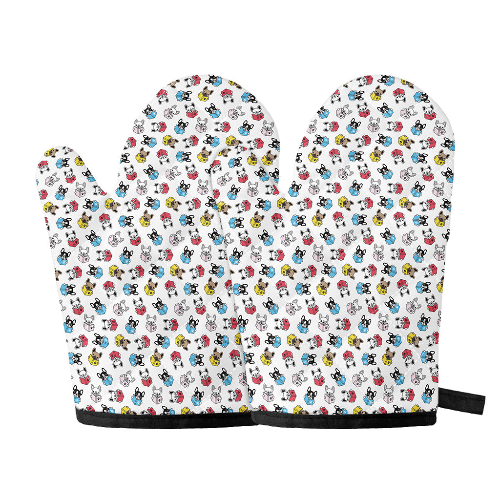 French Bulldog Reading Book Print Oven Mitts