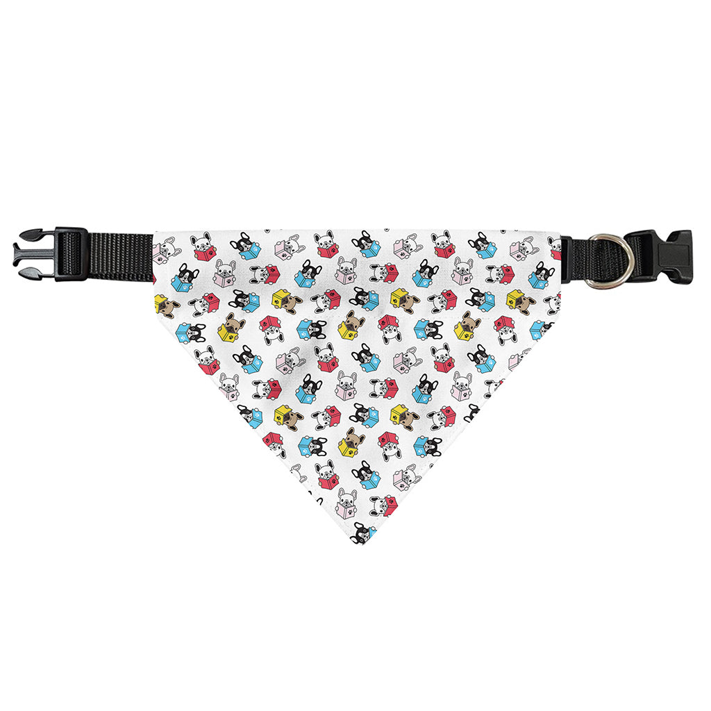 French Bulldog Reading Book Print Over The Collar Dog Bandana