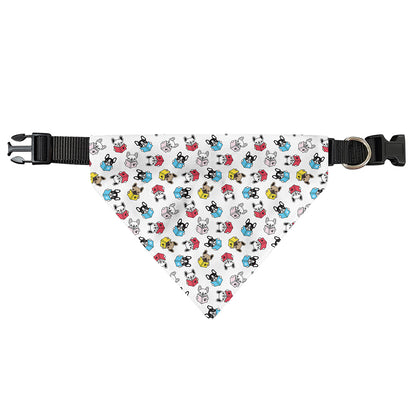 French Bulldog Reading Book Print Over The Collar Dog Bandana