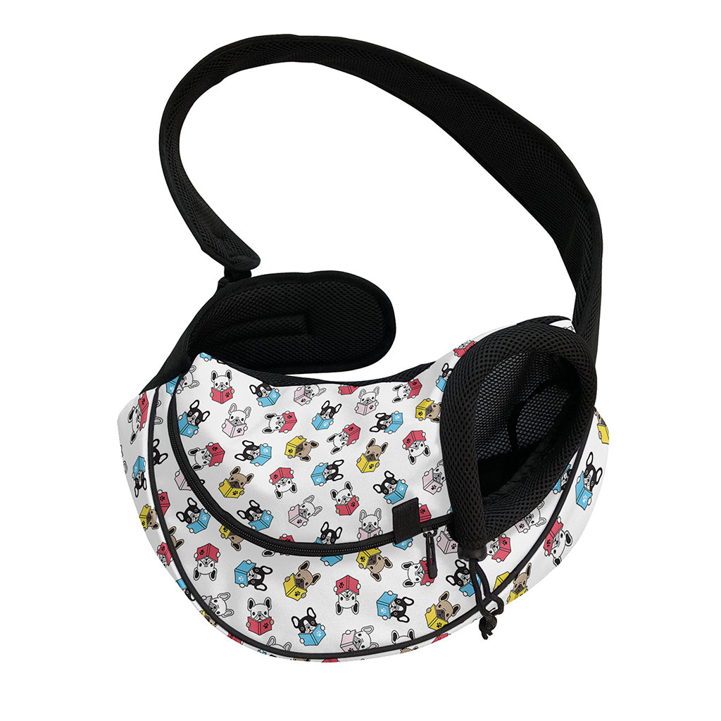 French Bulldog Reading Book Print Pet Sling Carrier