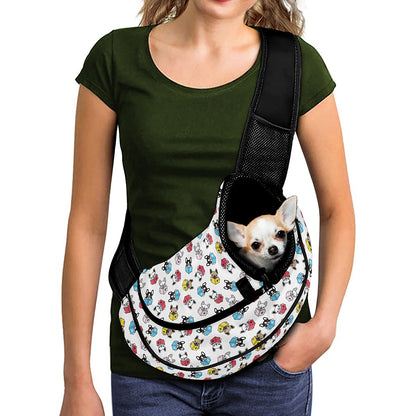 French Bulldog Reading Book Print Pet Sling Carrier
