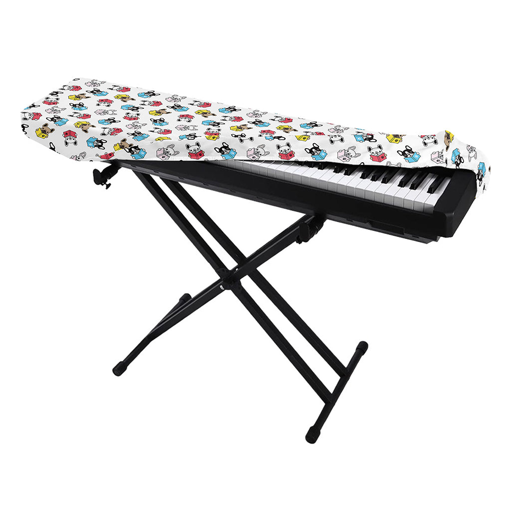French Bulldog Reading Book Print Piano Keyboard Cover