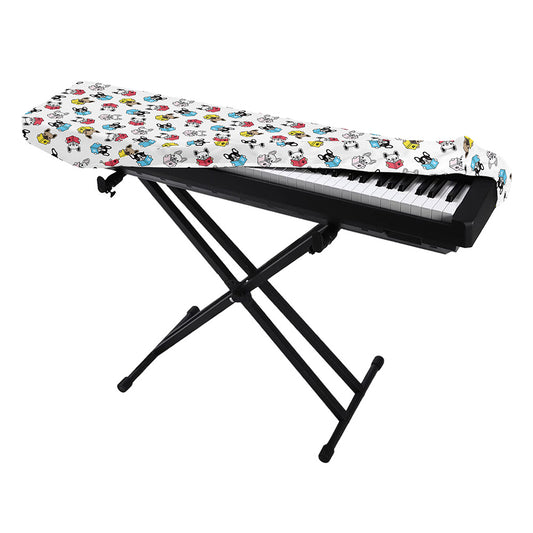 French Bulldog Reading Book Print Piano Keyboard Cover