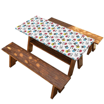 French Bulldog Reading Book Print Picnic Table Cover