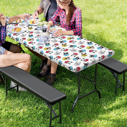 French Bulldog Reading Book Print Picnic Table Cover