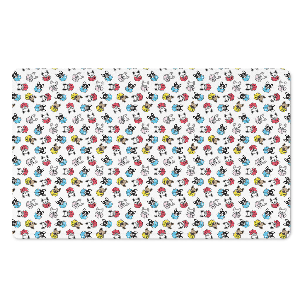 French Bulldog Reading Book Print Polyester Doormat