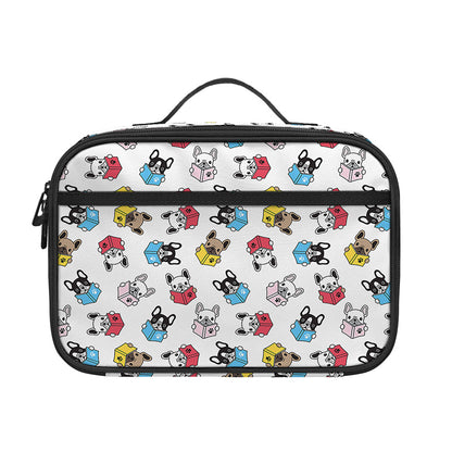 French Bulldog Reading Book Print Portable Lunch Bag