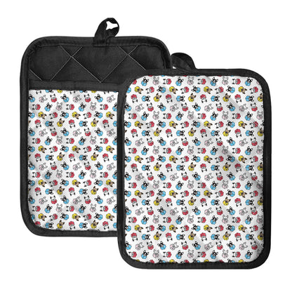 French Bulldog Reading Book Print Pot Holders With Pocket
