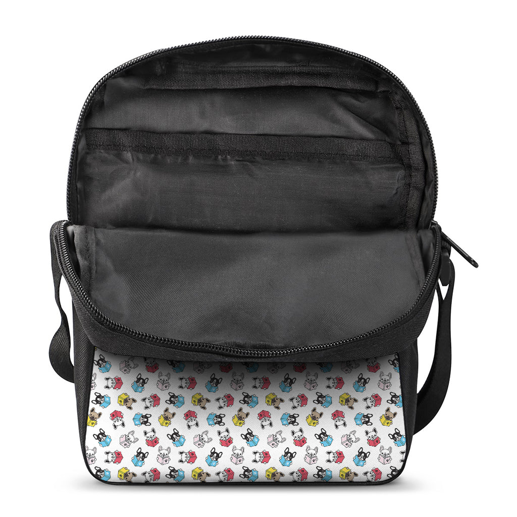 French Bulldog Reading Book Print Rectangular Crossbody Bag
