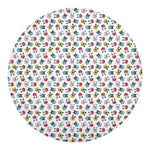 French Bulldog Reading Book Print Round Blanket