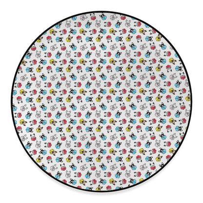 French Bulldog Reading Book Print Round Floor Mat