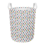 French Bulldog Reading Book Print Round Laundry Basket