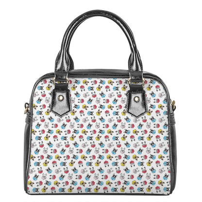 French Bulldog Reading Book Print Shoulder Handbag