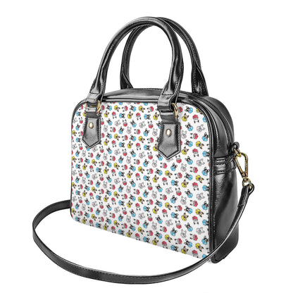 French Bulldog Reading Book Print Shoulder Handbag