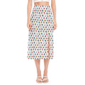 French Bulldog Reading Book Print Side Slit Midi Skirt