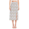 French Bulldog Reading Book Print Side Slit Midi Skirt