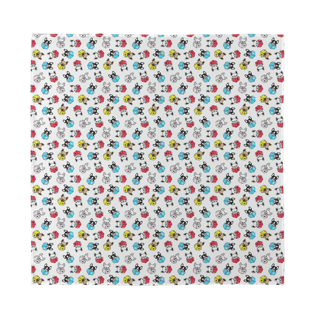 French Bulldog Reading Book Print Silk Bandana