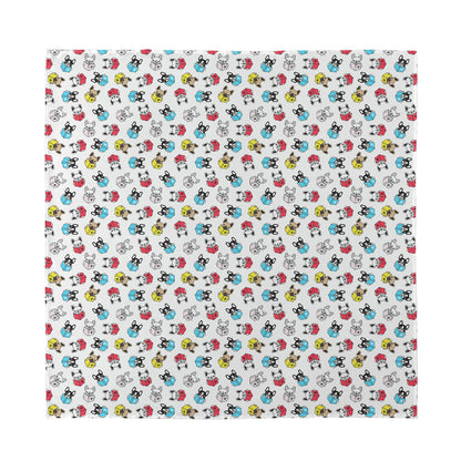 French Bulldog Reading Book Print Silk Bandana