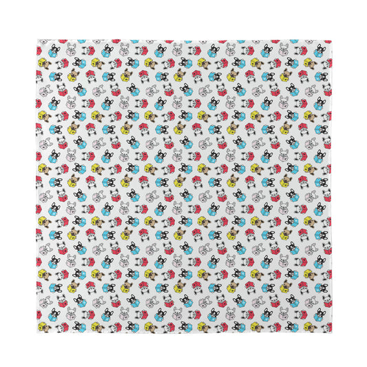 French Bulldog Reading Book Print Silk Bandana