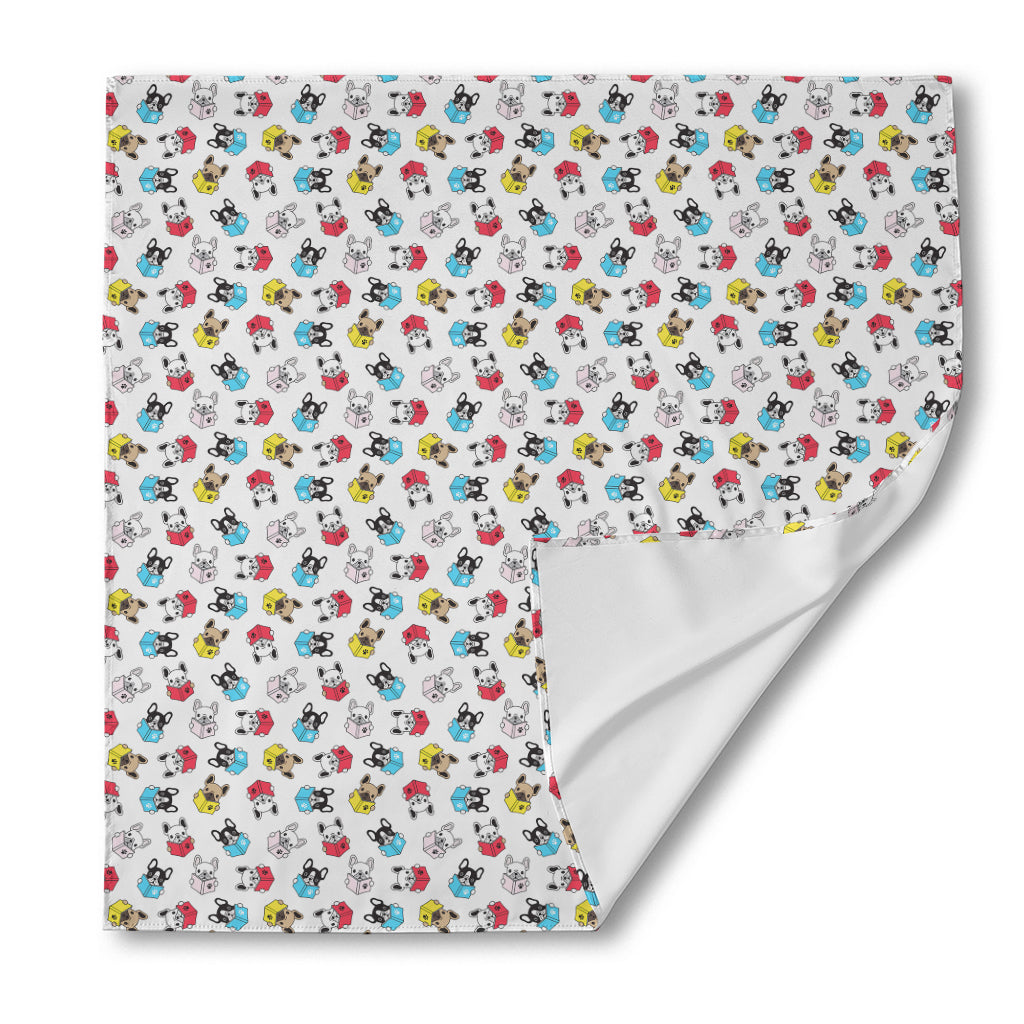 French Bulldog Reading Book Print Silk Bandana