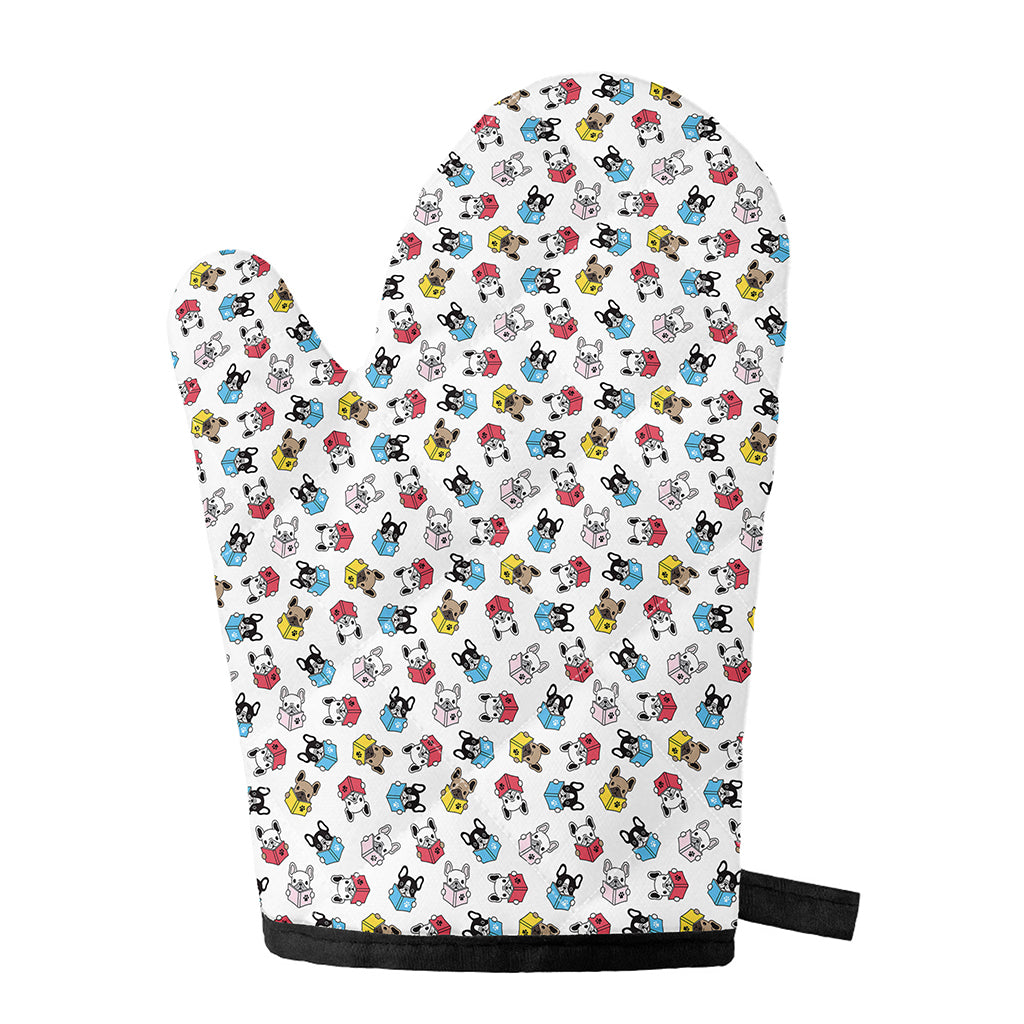 French Bulldog Reading Book Print Single Oven Mitt