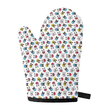 French Bulldog Reading Book Print Single Oven Mitt