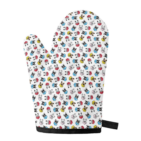 French Bulldog Reading Book Print Single Oven Mitt