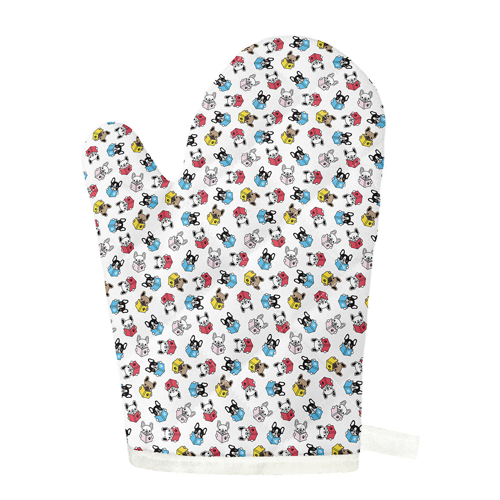 French Bulldog Reading Book Print Single Oven Mitt