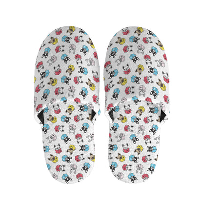 French Bulldog Reading Book Print Slippers
