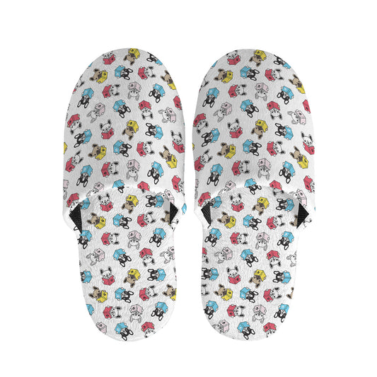 French Bulldog Reading Book Print Slippers