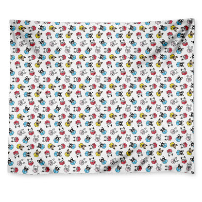 French Bulldog Reading Book Print Tapestry