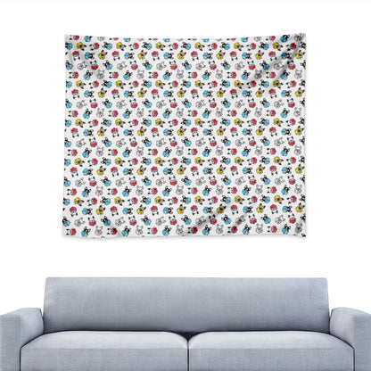French Bulldog Reading Book Print Tapestry