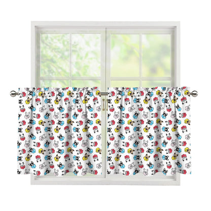 French Bulldog Reading Book Print Tier Curtains
