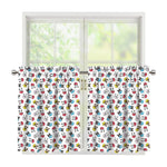 French Bulldog Reading Book Print Tier Curtains