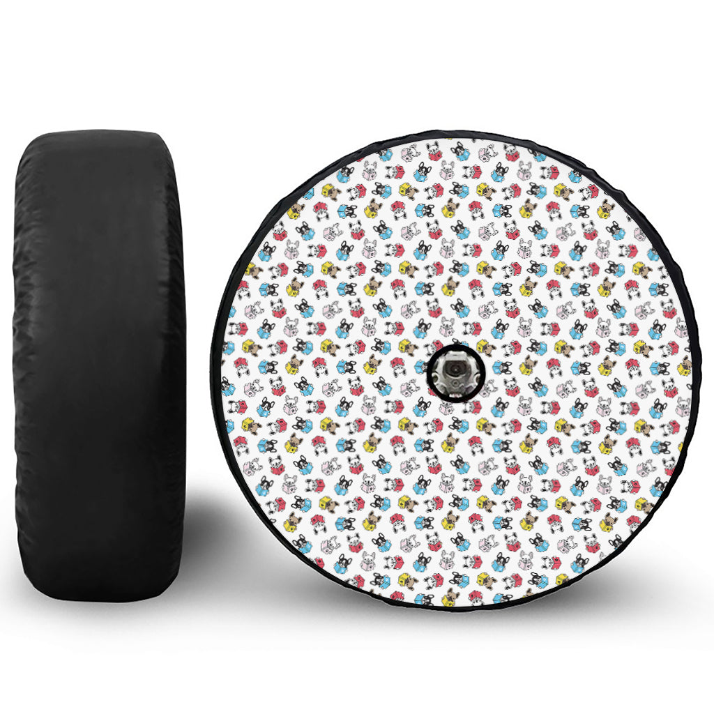 French Bulldog Reading Book Print Tire Cover With Camera Hole