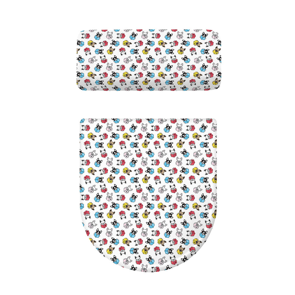 French Bulldog Reading Book Print Toilet Lid And Tank Cover Set