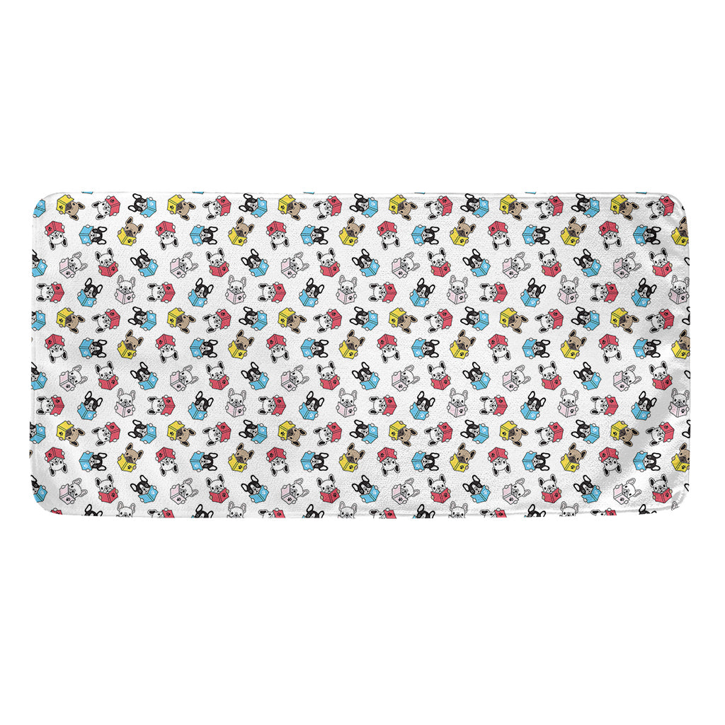 French Bulldog Reading Book Print Towel