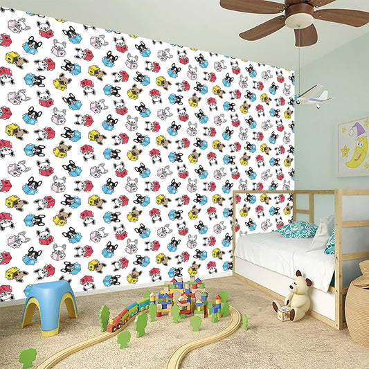 French Bulldog Reading Book Print Wall Sticker