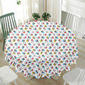French Bulldog Reading Book Print Waterproof Round Tablecloth