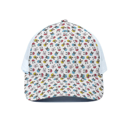 French Bulldog Reading Book Print White Mesh Trucker Cap