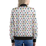 French Bulldog Reading Book Print Women's Bomber Jacket