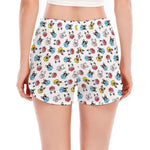 French Bulldog Reading Book Print Women's Split Running Shorts