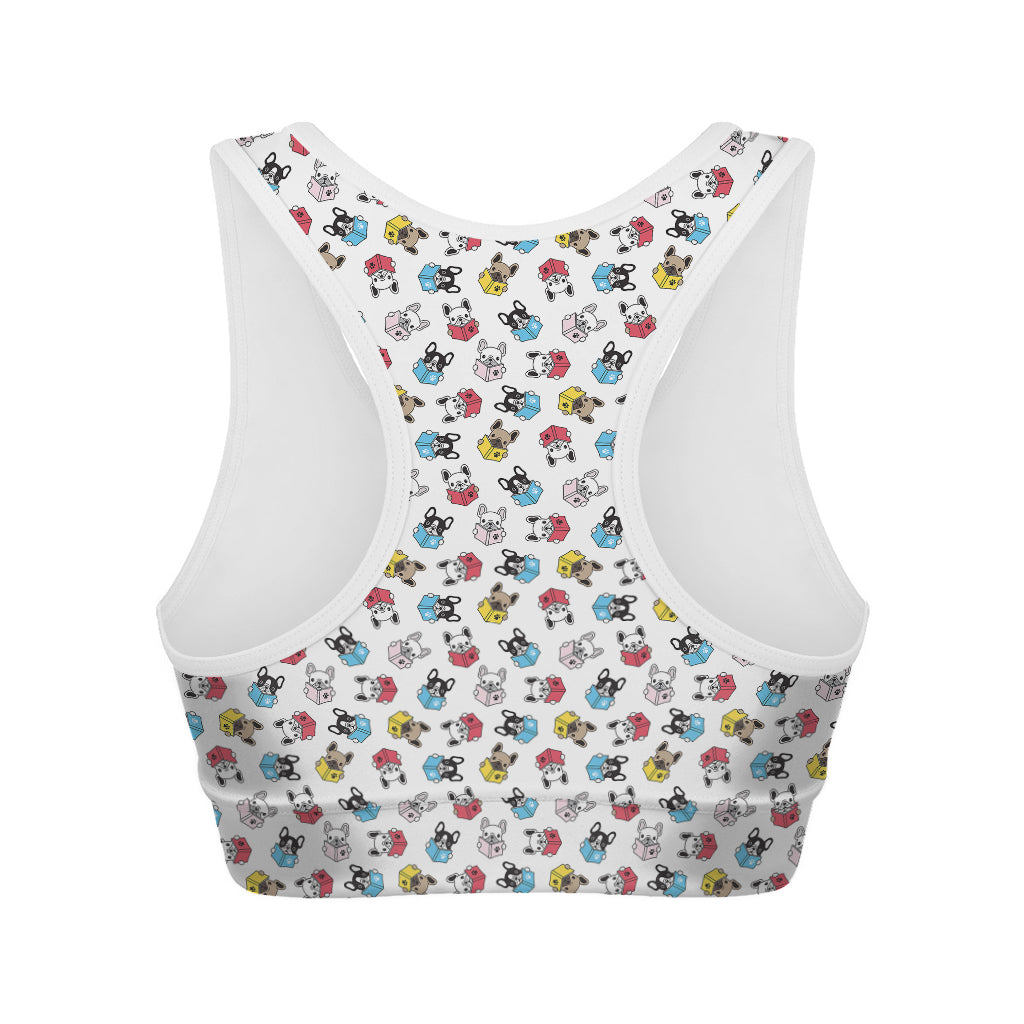 French Bulldog Reading Book Print Women's Sports Bra