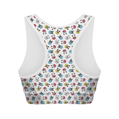 French Bulldog Reading Book Print Women's Sports Bra