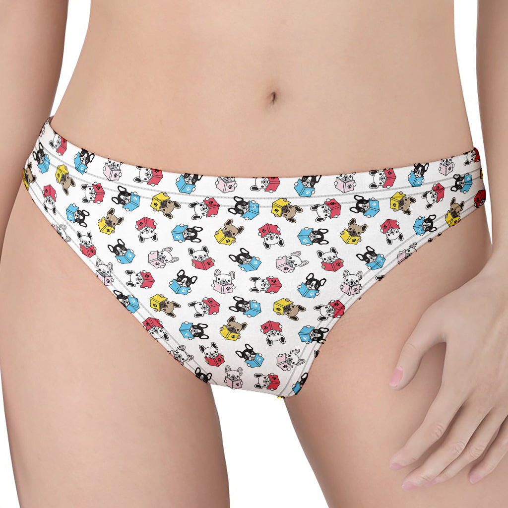 French Bulldog Reading Book Print Women's Thong