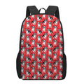 French Bulldog With Glasses Print 17 Inch Backpack