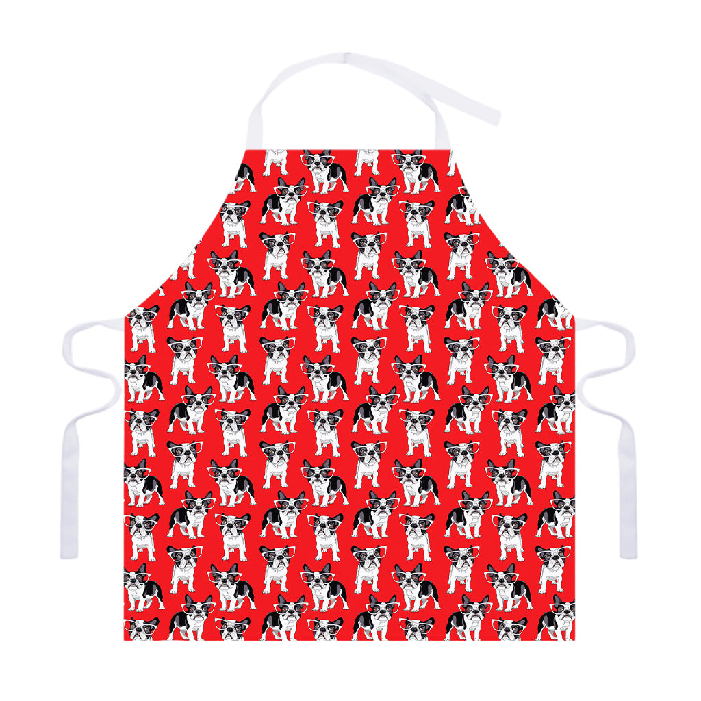 French Bulldog With Glasses Print Adjustable Apron