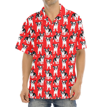 French Bulldog With Glasses Print Aloha Shirt