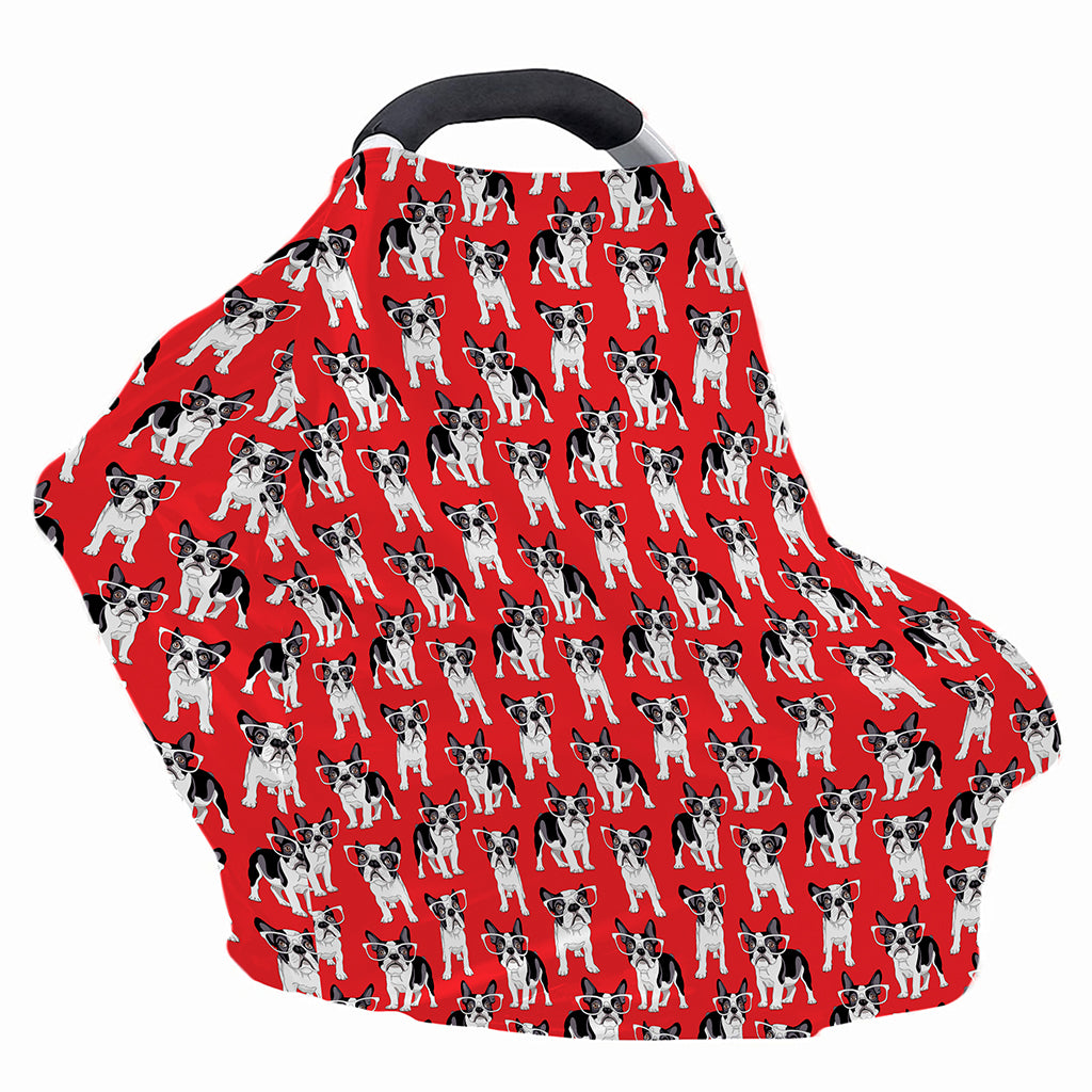 French Bulldog With Glasses Print Baby Seat Cover