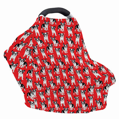 French Bulldog With Glasses Print Baby Seat Cover